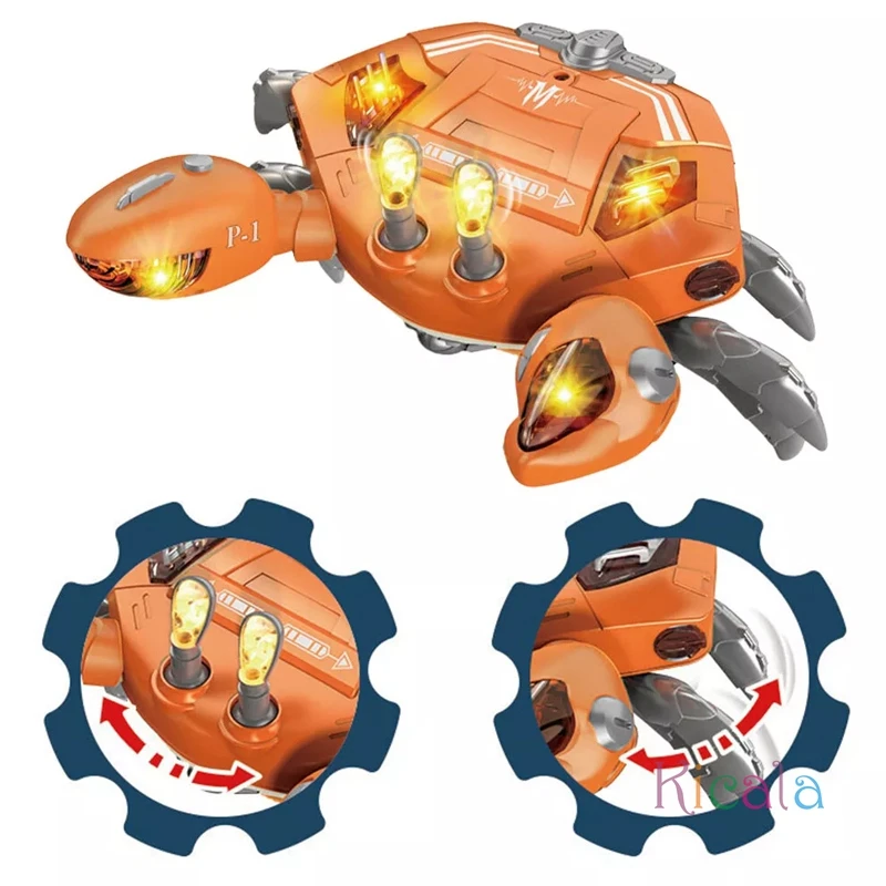 

Kids Music Crab Crawling Toy Interactive Light-Up Crab Toy Obstacle Avoidance Toy Tummy Time Baby Toy Sensory Crab Children Gift