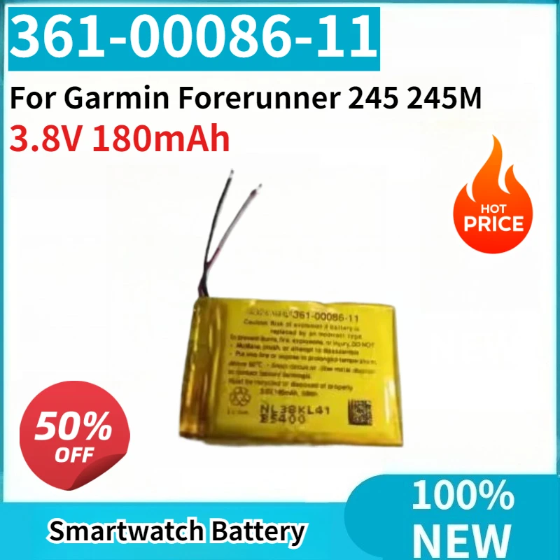 

New Replaceable Battery 361-00086-11 3.8V 180mAh High Quality for Garmin Forerunner 245 245M Smartwatch Battery