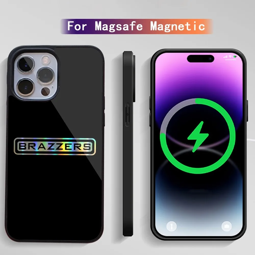 Sexy B-Brazzers Phone Case For iPhone 15 14 13 12 11 Plus Pro Max Magsafe Magnetic Wireless Charging