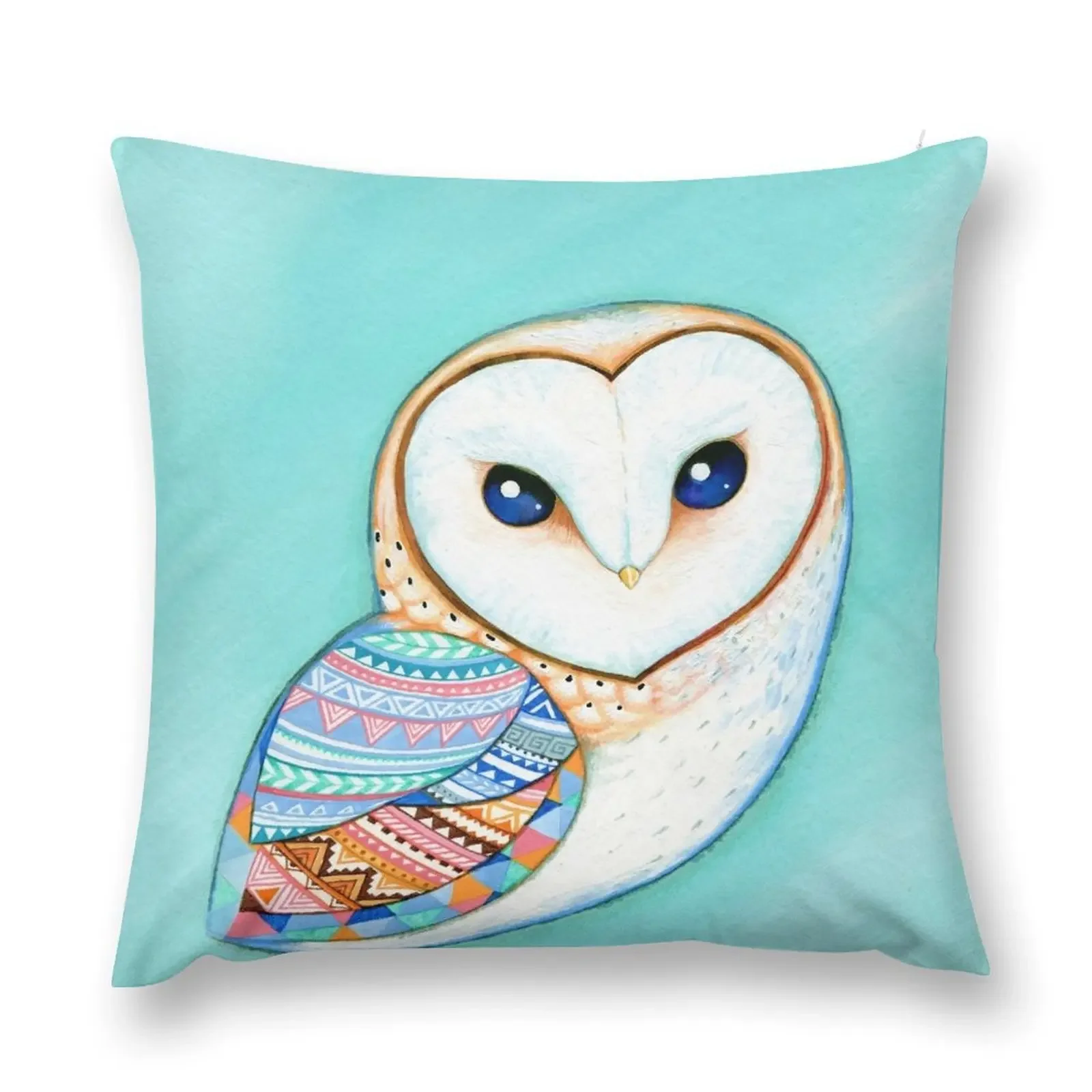 Tribal Pattern Barn Owl Throw Pillow pillow cover christmas Decorative Cushion pillow