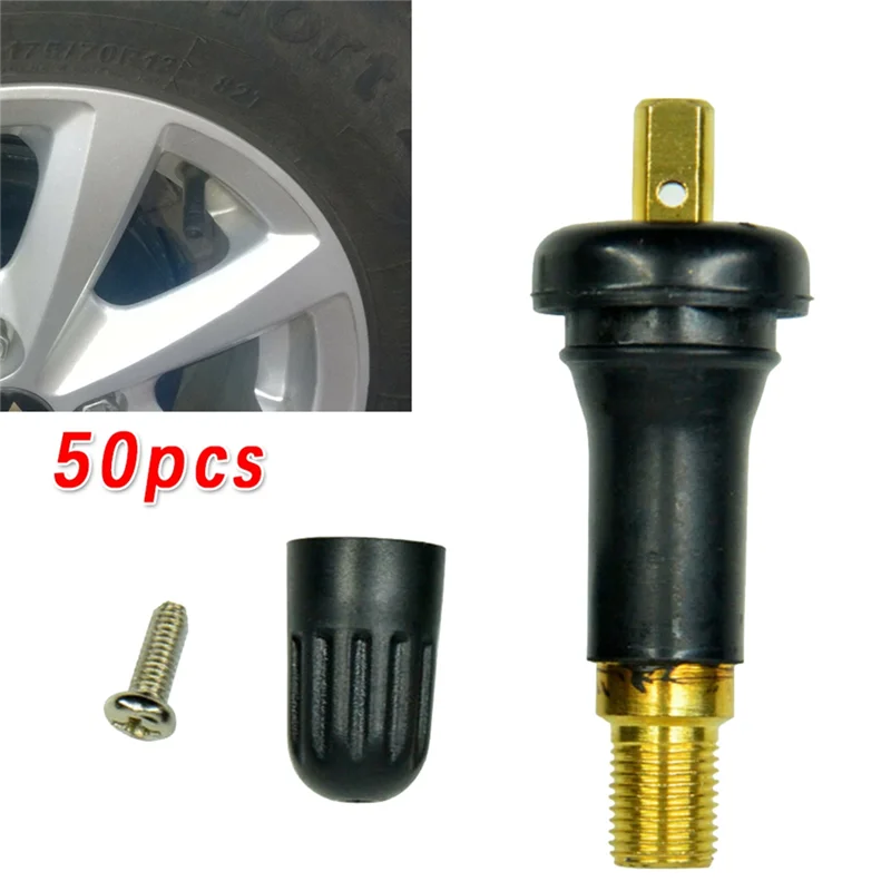 

50 PCS Pressure Sensor Valve Stem Car Rubber Rim For General Motors, Tire Pressure Monitoring Valve