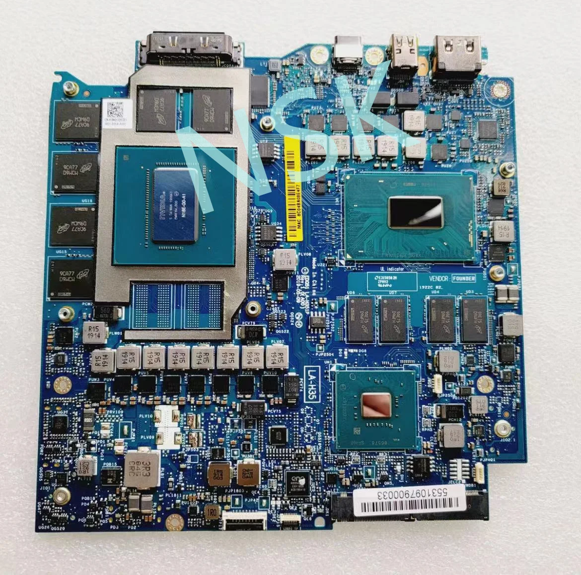 

LA-H351P For Dell Alienware M17 R2 M15 R2 Laptop Motherboard With I5-9300H I7-9750H CPU GTX1660TI 6G GPU RAM 8GB Mainboard