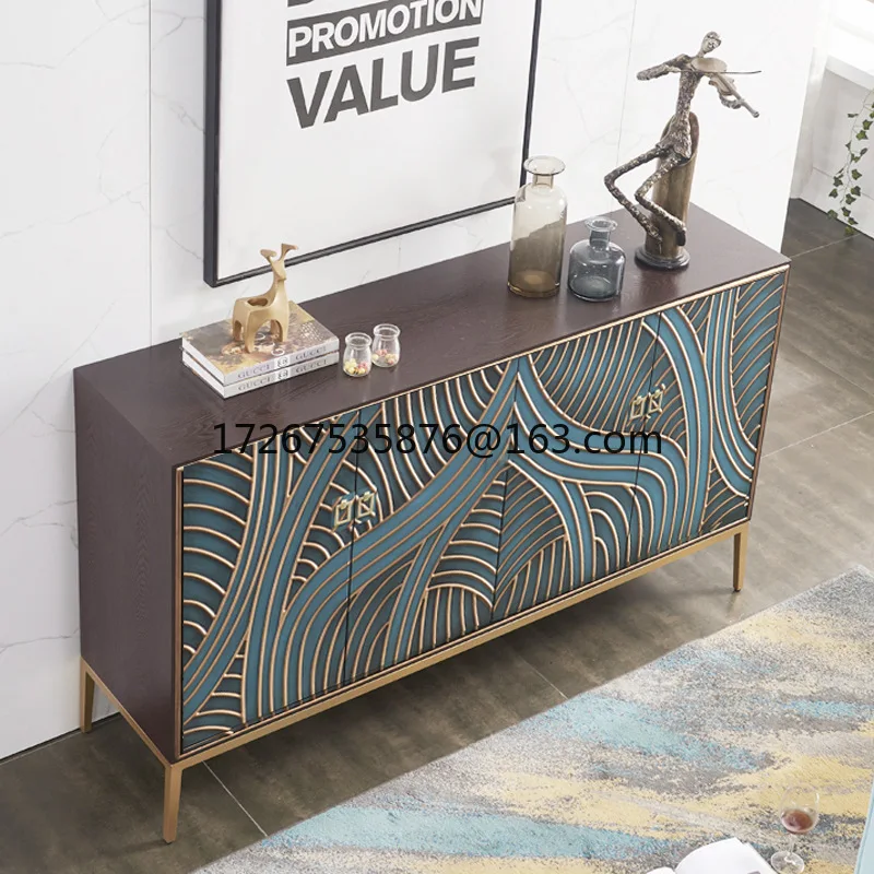 Scarpiera in legno massello con ingresso di lusso leggero, scarpiera di grande capacità, armadio laterale per sala da pranzo, soggiorno domestico