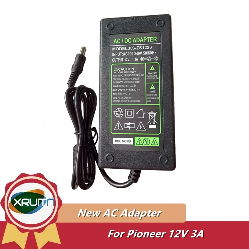 Adaptador de CA CC de 12V, 3A, 36W, cargador UNI336-1230 para fuente de alimentación Pioneer DJ DDJ-SR2 RR 800 1000 UNI336-1230