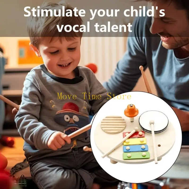 92ME Kindergarten Musical for Boy Girl Children Kids Drum Set Fine Motor Skill Developmental Party Favor Drum Set