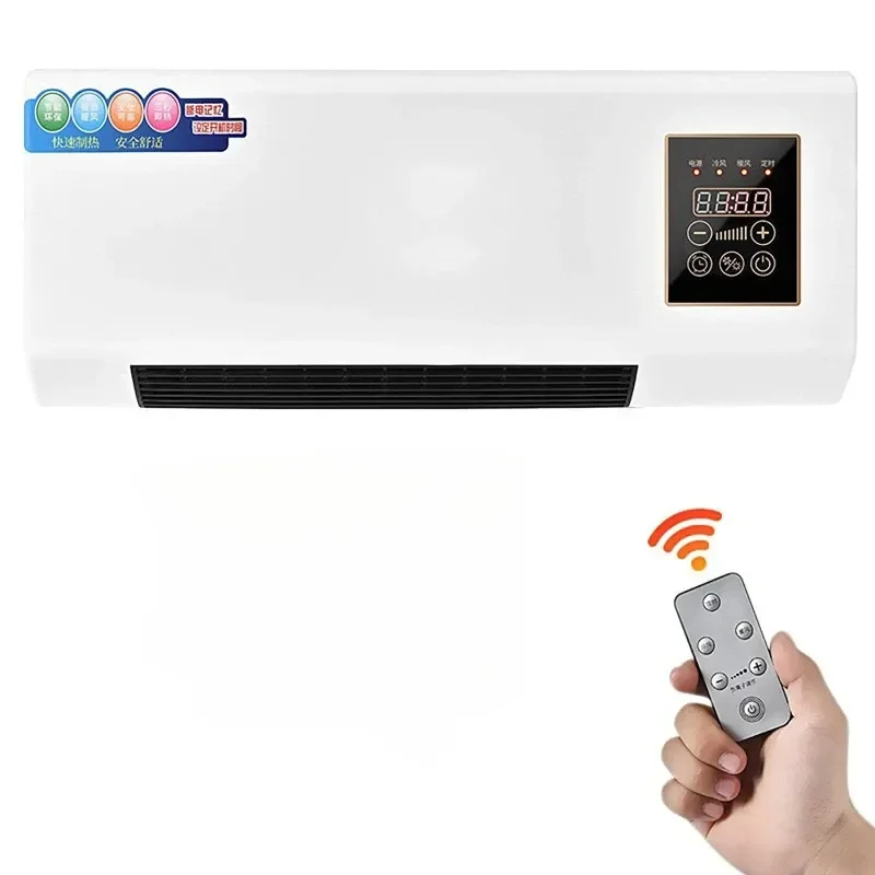 Electric Air Conditioner Fan Wall Mount Easy Temperature Timer Heating and Cooling Fan Space Heater Fan with Remote Control image 3