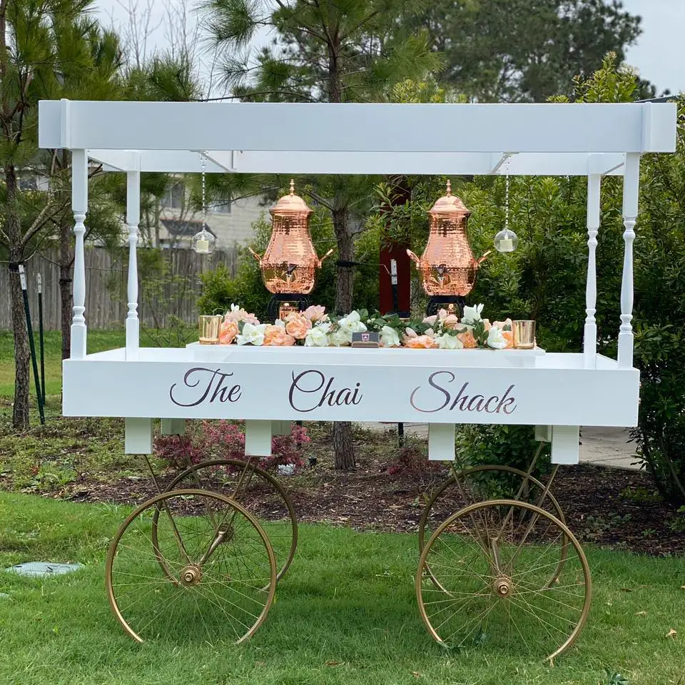 Wedding Supplies Mobile Flower Display Sweet Candy Cart Wooden Party Decoration Event White Dessert Candy Bar Party Cart