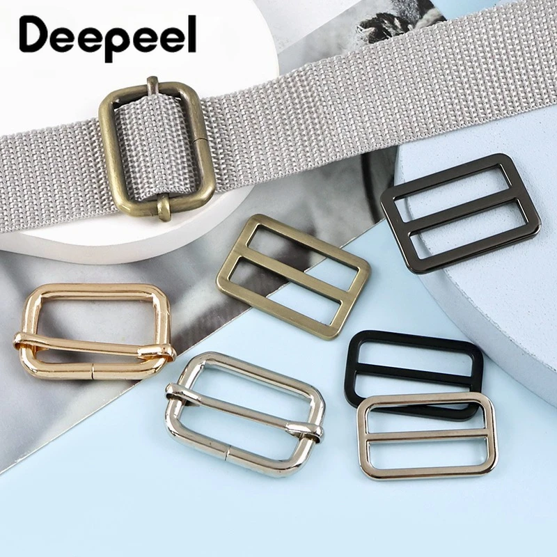 

10Pcs 20-38mm Metal Buckles Shoulder Bag Strap Tri-Glide Slider Clasp Webbing Adjust Buckle Leather Crafts Sewing Accessories