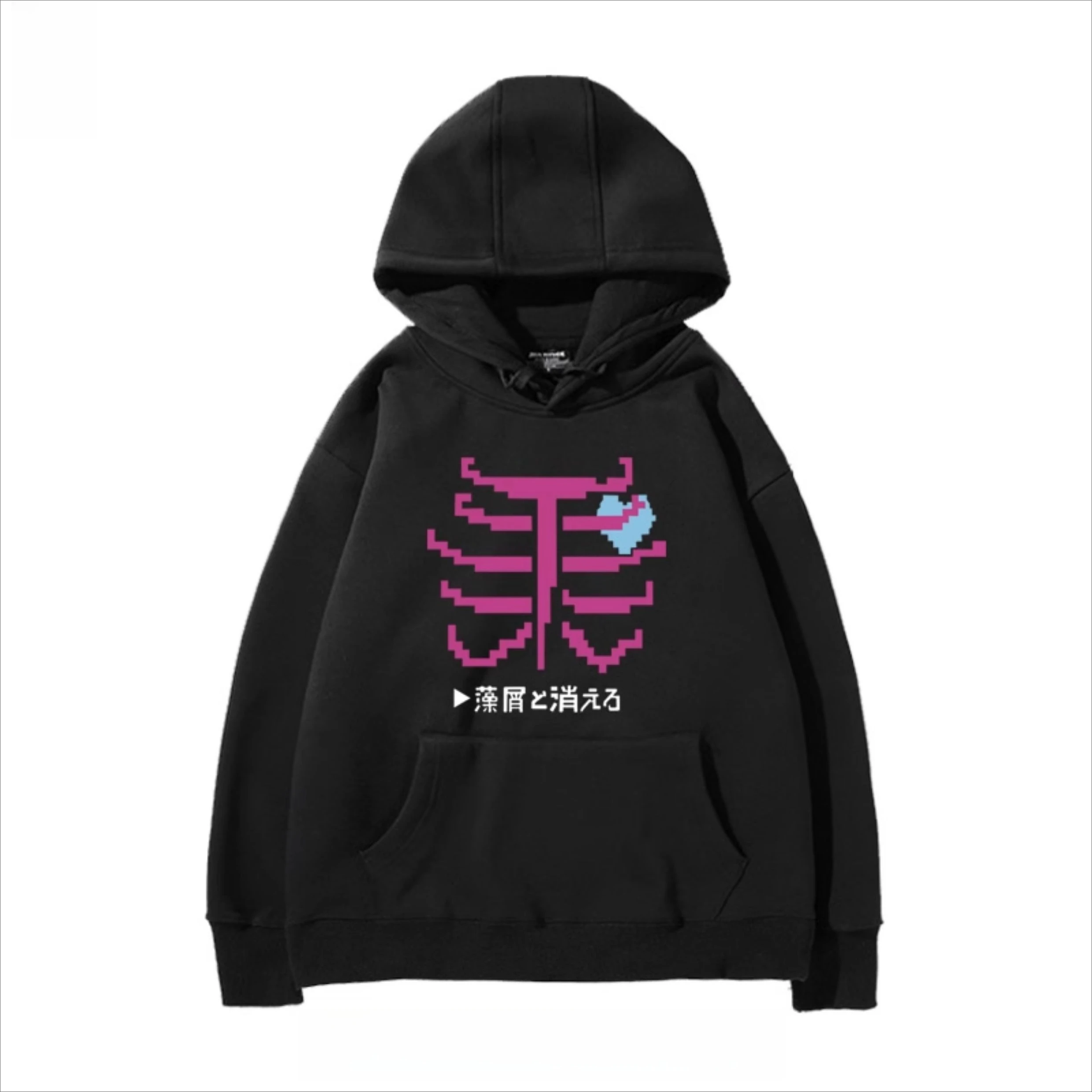 أنيمي الفتيات الفرقة صرخة هوديس الرجال والنساء الخريف والشتاء جولة الرقبة معاطف مقنعين هوديس