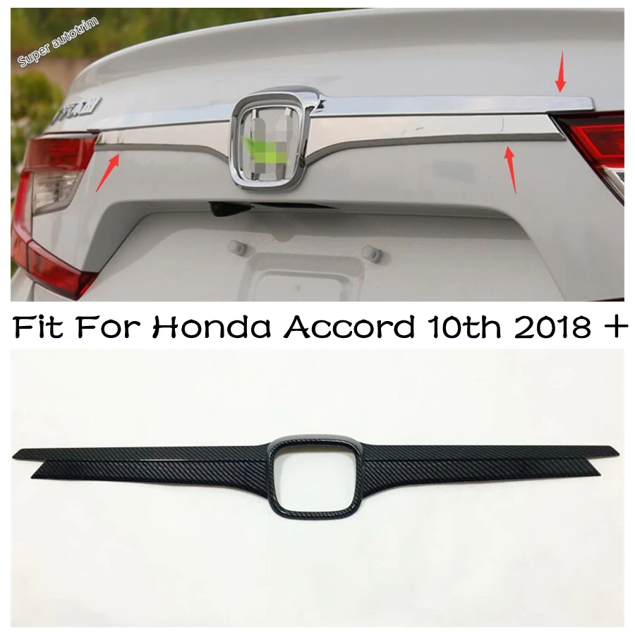 

Rear Trunk Tailgate Back Door Lid Strip Boot Bezel Cover Trim Fit For Honda Accord 10th 2018 - 2022 Chrome Accessories Exterior