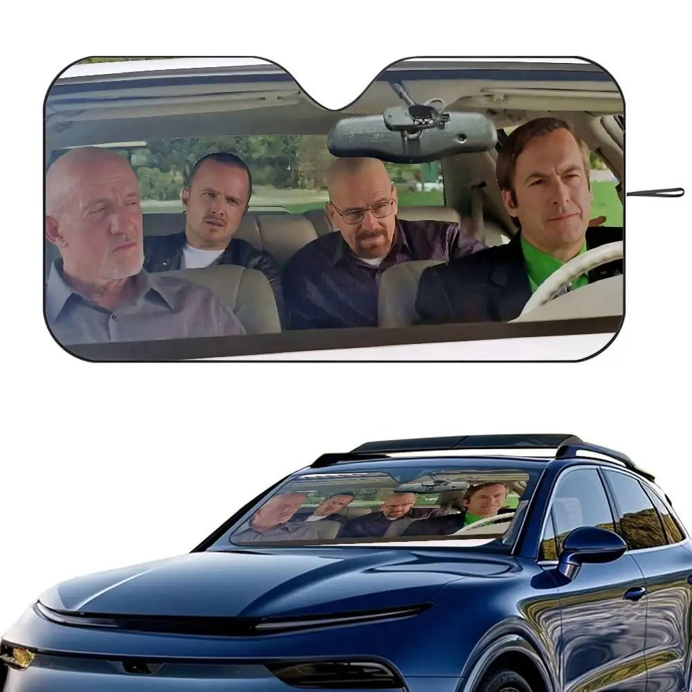 Movie Walter and Jesse Car SunShade Windshield Foldable Three-layer Insulation Sunshade By Suction Cup Blocks UV Rays Sun