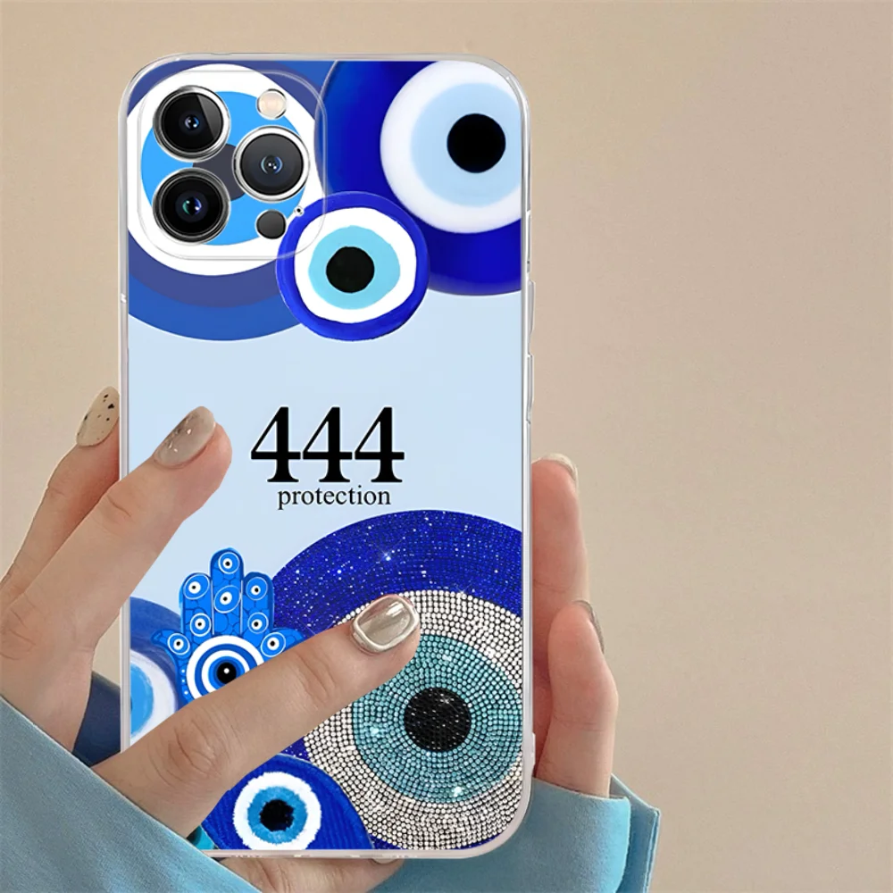 Funny Turkish Lucky Blue Evil Eye  Phone Case For iPhone 15 14 11 12 13 Mini Pro XS Max Cover 6 7 8 Plus X XR SE 2020 Funda