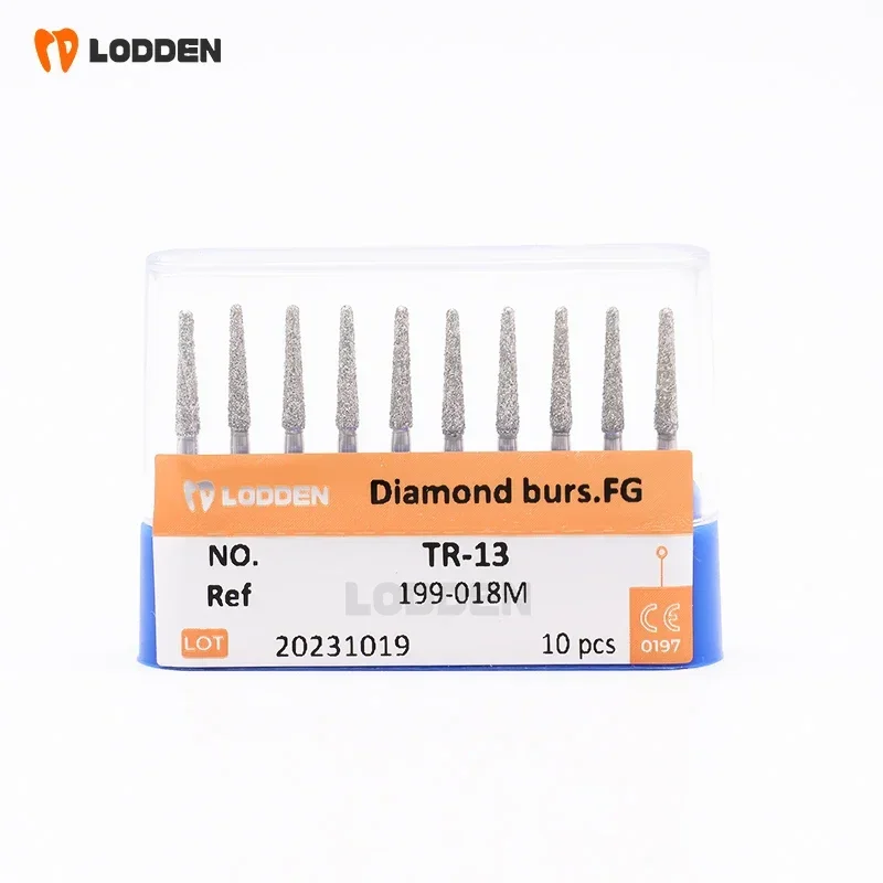 Dental Diamond Burs รอบ End กรวย TR series เครื่องมือเครื่องมือขัดสําหรับ FG 1.6 มม. Handpiece ความเร็วสูง 10 ชิ้น/ล็อต