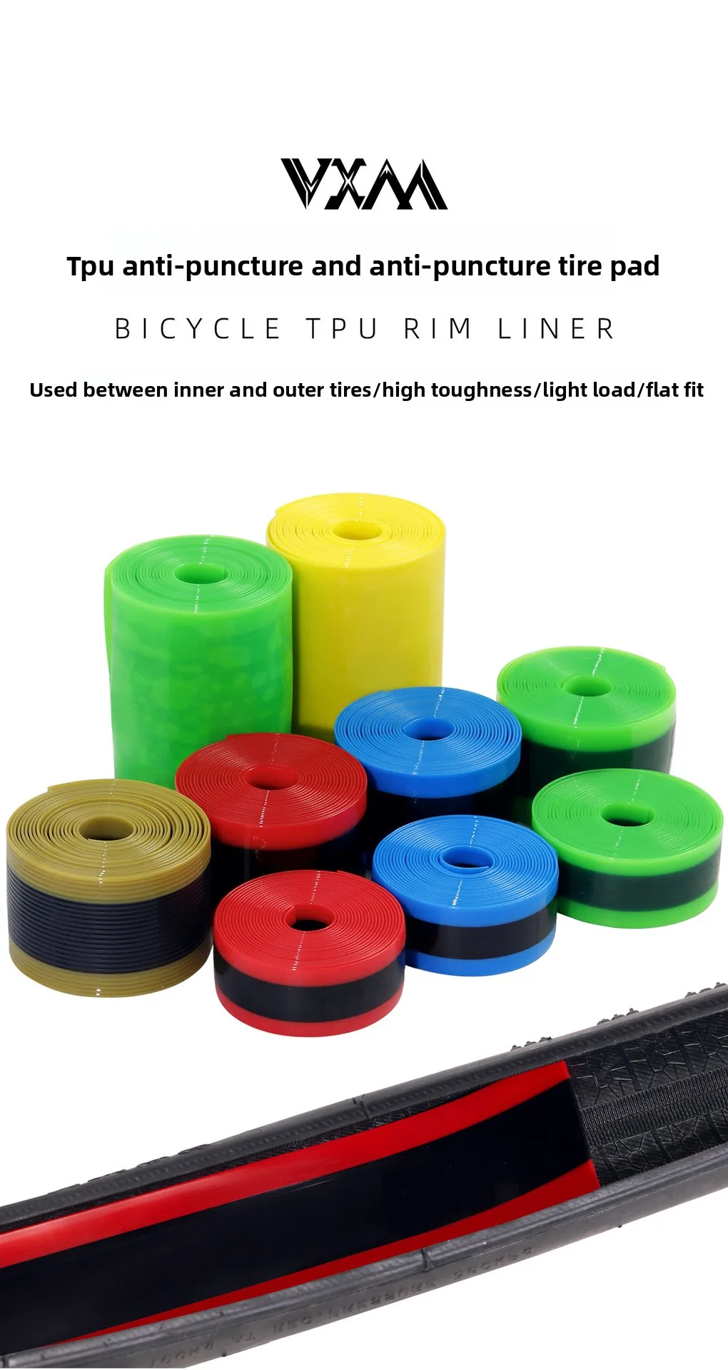 Reifenfutter für Fatbikes, passend für 29 x 4-5 Zoll Fahrradreifen, pannensicherer TPU-Schutz, langlebiger Schutz für Mountainbikes und Rennräder. – Detail 1