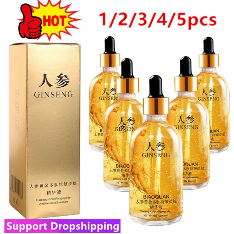 

100ml Gold Ginseng Face Essence Polypeptide Anti-wrinkle Lightning Moisturizing Niacinamide Facial Serum for Skin Care Products