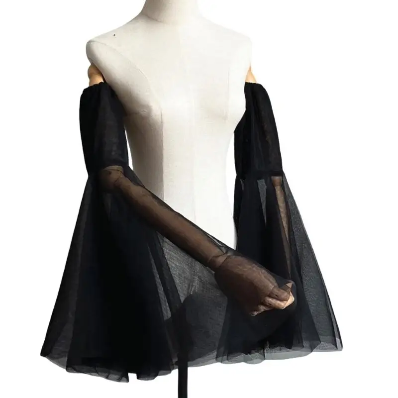 39BD Comfortable Flared Arm Sleeves for Ladies Seethrough Arm Coversfor Weddings and Banquet All Matching Arm Decoration