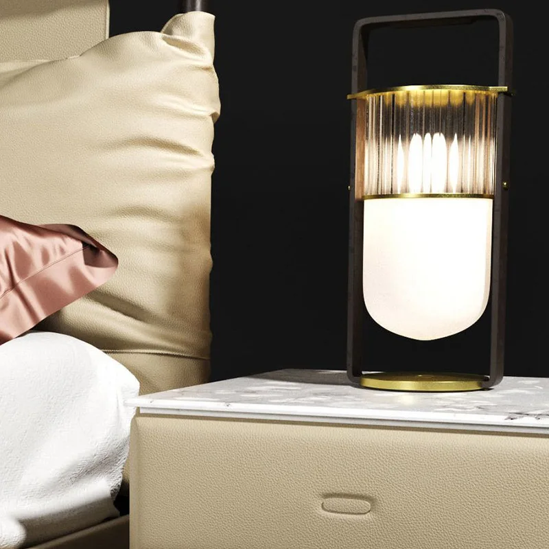 Nordic Designer Minimalist Glass Floor Lamp Modern Home Decor Living Room Bedroom Bedside Study Creative Portable LED Desk Light