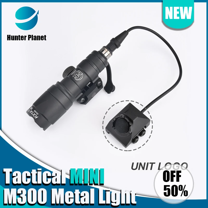 

Tactical M300 Surefir M300A MINI Scout Metal Flashlight modbutton Switch Airsoft equipments Weapon Hunting Rifle Light accesorio