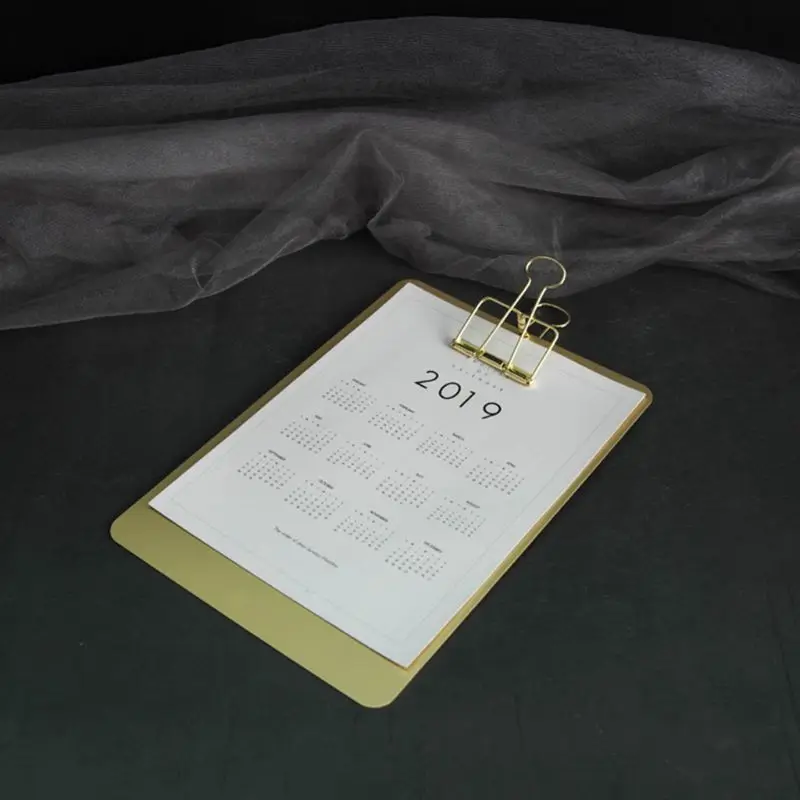 E9LB Prancheta metal Bloco escrita Pastas arquivo Suporte documentos Presentes papelaria escolar