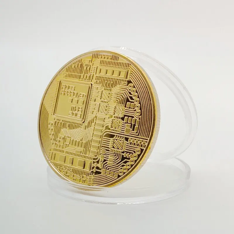 

Collectible Art Gift Bitcoin Coin Gold Plated Commemorative Metal Antique Imitation Coins Bit BTC Metal Antique Collection Gift