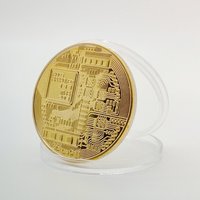 Collectible Art Gift Bitcoin Coin Gold Plated Commemorative Metal Antique Imitation Coins Bit BTC Metal Antique Collection Gift