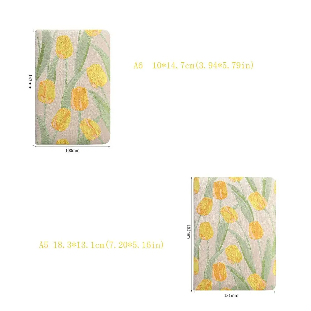 Cahier brodé vintage personnalisé, bloc-notes imprimé, couverture en tissu polyvalent, journal étudiant, école, finition 256 mn