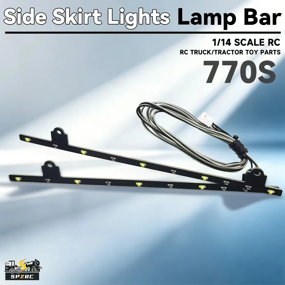 770S 4×2 Side Skirt Lights Lamp Bar White Orange 1 SET For 1/14 Tamiyaa RC Dump Truck Tractor 56379 Scaniaa DIY Toys Model Parts
