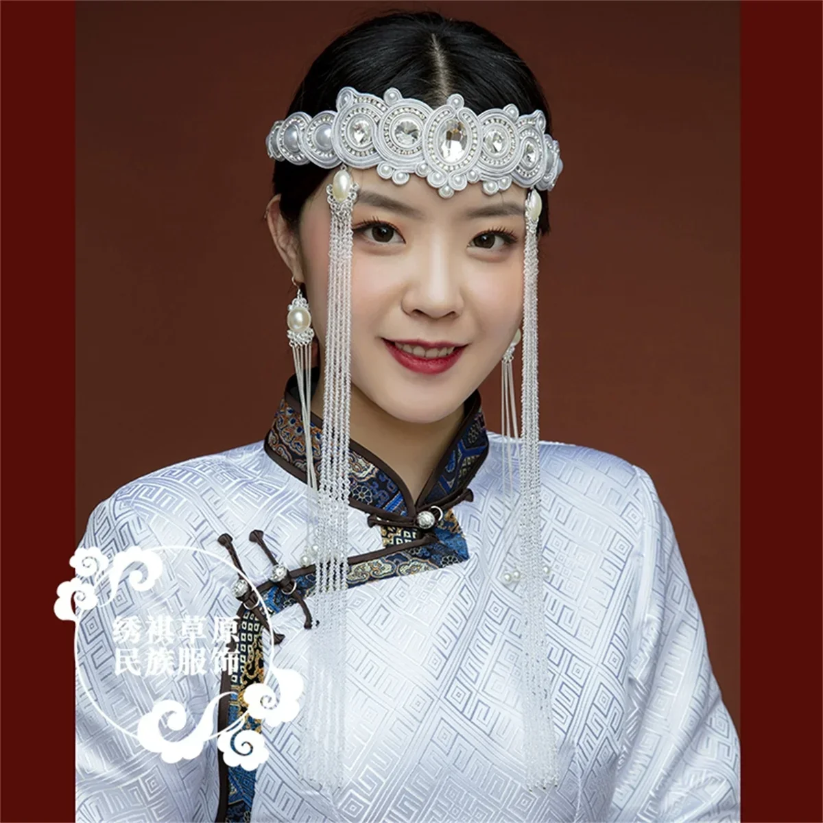 

Customized Mongolian handmade fabric woven hair accessories, bridal accessories, new products