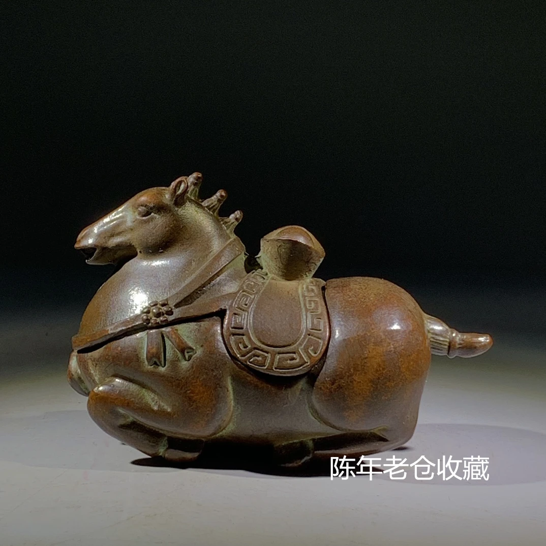 

Ming Qing classical antique collectibles genuine copper ware, bronze sculptures, Tang horses, zodiac animals horse decorative