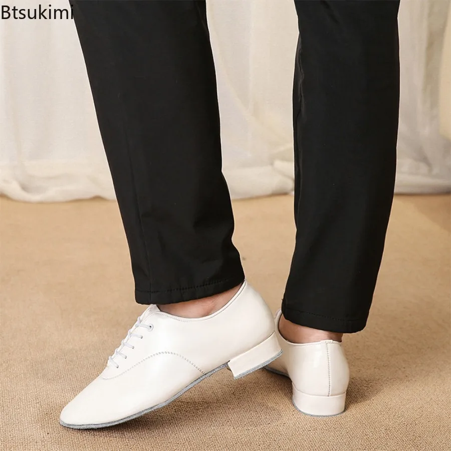 Faux Leather Men's Latin Dance Shoes Modern Dance Hall Tango Man National Standard Dance Shoes 38-45 Size Waltz Danicng Shoes