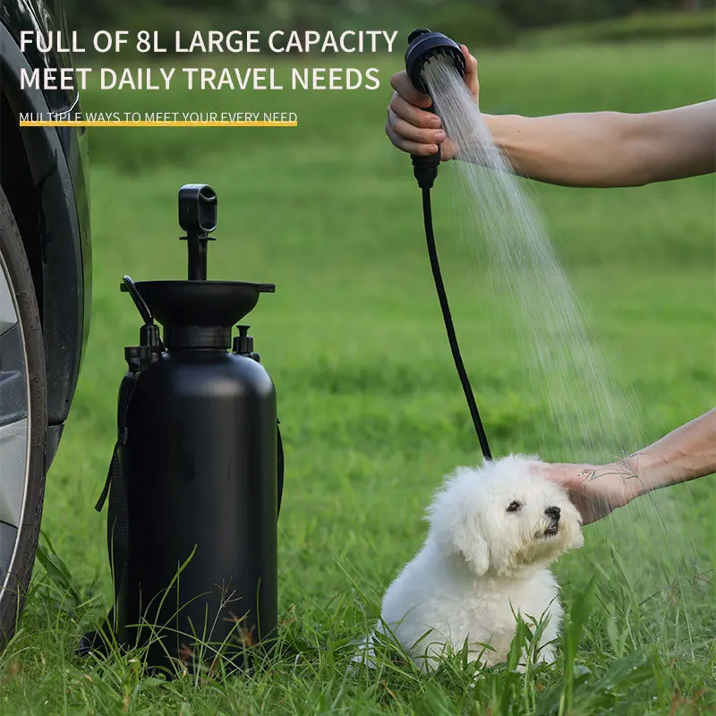 Outdoor Travel Pressurized Shower Hiking Surfing Portable Shower Head Camping RV Pet Backyard Beach Cleaning Gear