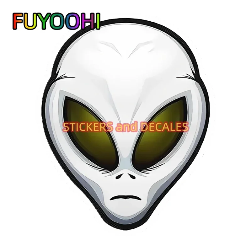 

FUYOOHI Play Stickers Cartoon Alien Grey Car Sticker Waterproof Anime Sunscreen Vinyl Scratch-proof Fine Decal Accessories