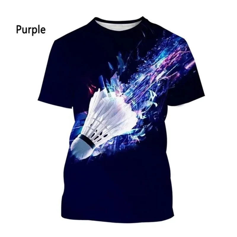 3D Printing Sports Badminton Graphic T-Shirt For Men Women Summer Casual Short Sleeve Tee Tops Men\'s Oversized Tshirt Streetwear