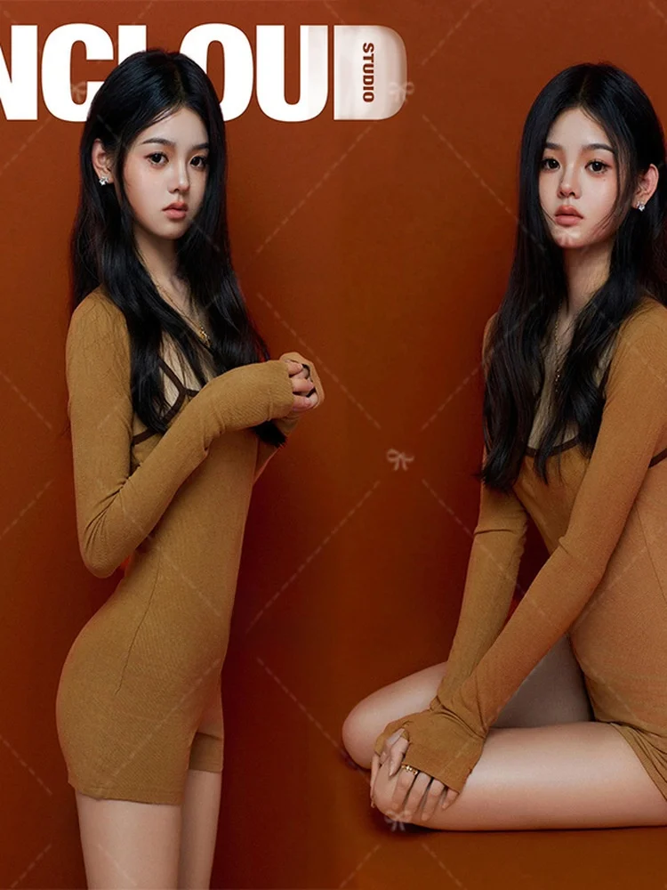 

Simple Sli One-Piece Suit for Individual Art Photos Photoaphy Studio High-End Feel Small Personalized Faion