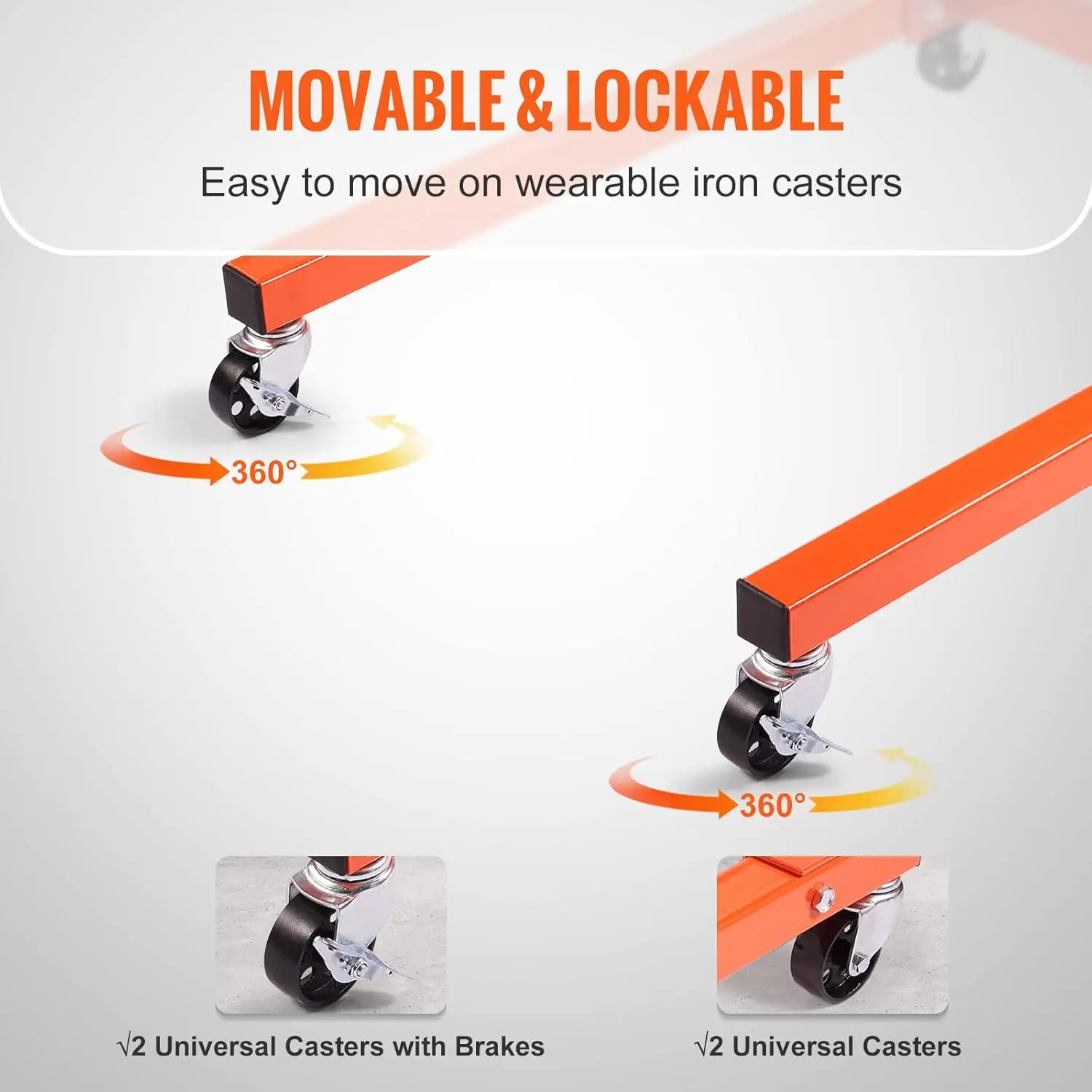 1300ポンド回転式エンジンスタンド（360度回転） °   調整可能なヘッド、鋳鉄製ドリー、自動車修理用4輪キャスター