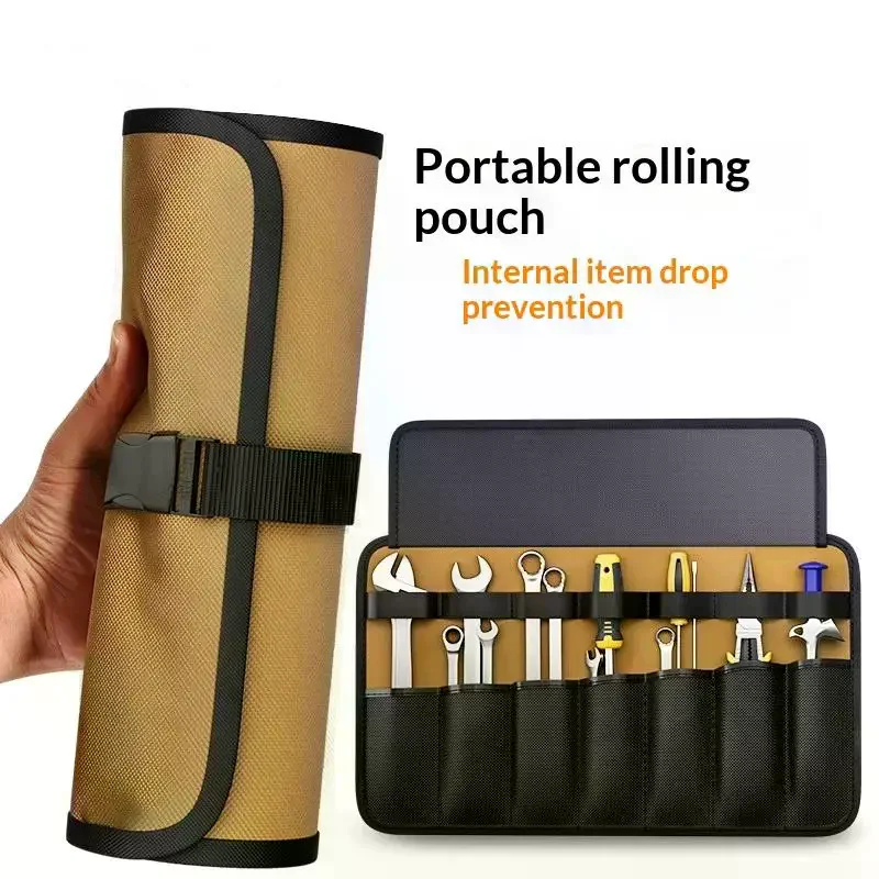 Oxford Cloth Roll Portable Pouch Bag Wrench Tool Foldable Spanner Hammer Camping Pocket Tool Storage Bag Toolkit 1PC