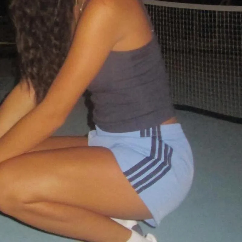 

Women's Casual Summer ort Pants Side Stripe Print Nine Points Vintage Sle Ciwalk Micro Elastic Tee Acetate Fiber