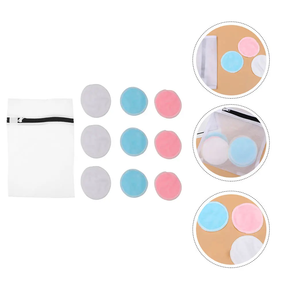 10 stuks make-up remover pads herbruikbare bamboevezel zachte dubbellaags gezichtsreinigingspads duurzaam voor dagelijkse make-up verwijderen reizen
