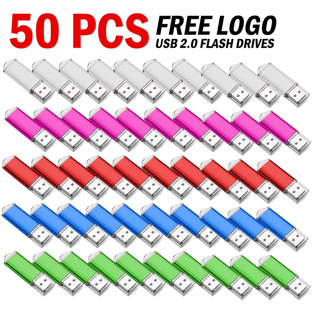 

Оптовая продажа, 50 шт., USB-флешка, 4 ГБ, 8 ГБ, металлическая ручка, 16 ГБ, ручка для хранения данных, 32 ГБ, 64 ГБ, карта памяти 128 ГБ, USB-накопители