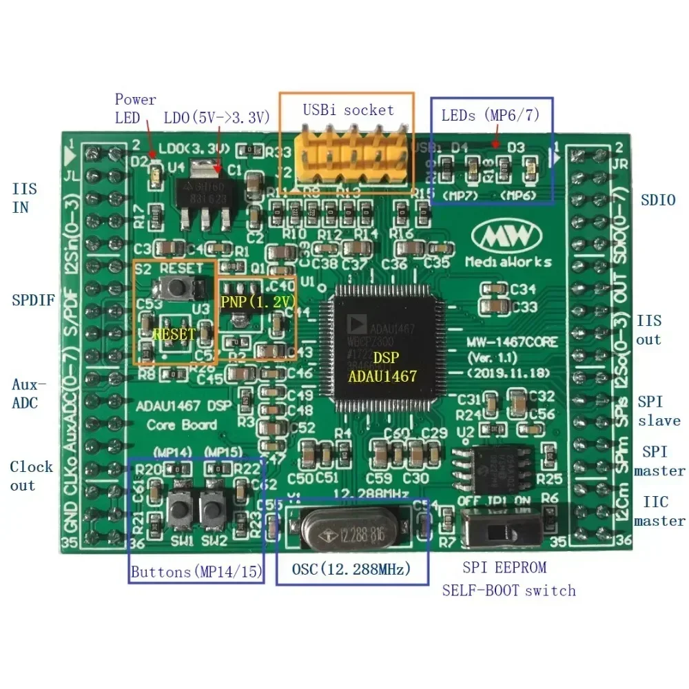 ADAU1467 ADAU1466 ADAU1452 Core Board (NEW!)