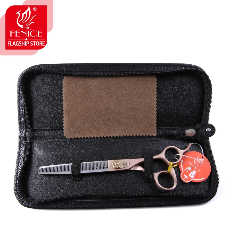Fenice 7.0/7.5inch Professional Pet Grooming Scissors Champagne Gold Thinning Scissor for Dogs JP440C Pet Groomer Tools Products
