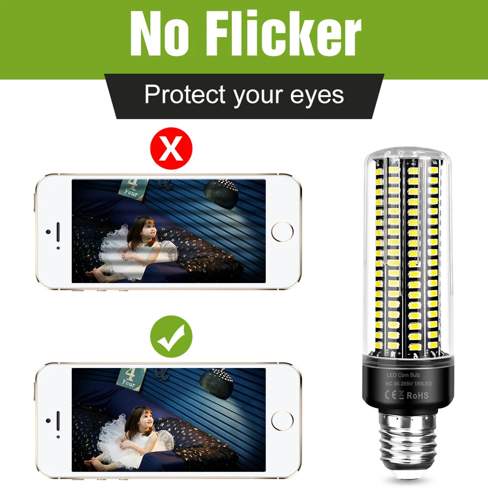 30W LED E27/E26 Corn Light Bulb E14 Ceiling Lamp B22 Chandelier Bulbs AC 85-265V No Flicker For Home Living Room Cold/Warm White, image 5