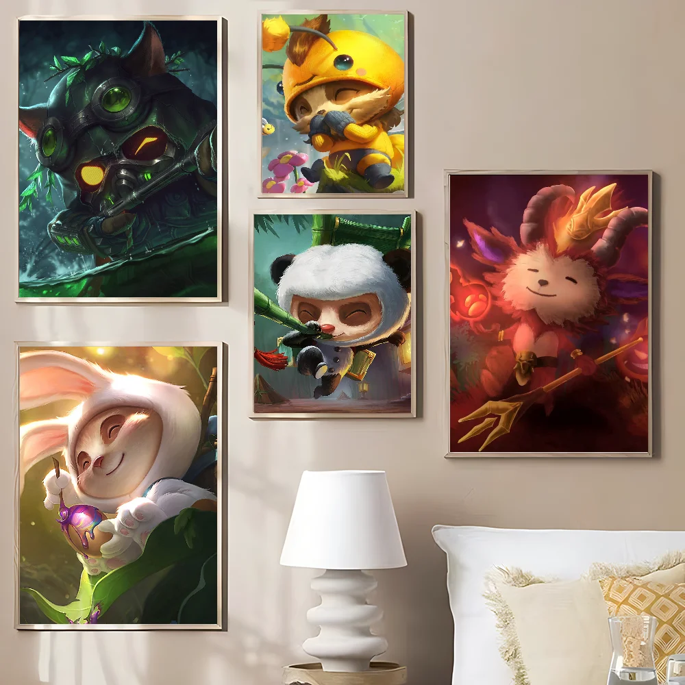 League Of Legends Teemo DIY Sticky Poster Vintage Room Bar Cafe Decor Home Decor