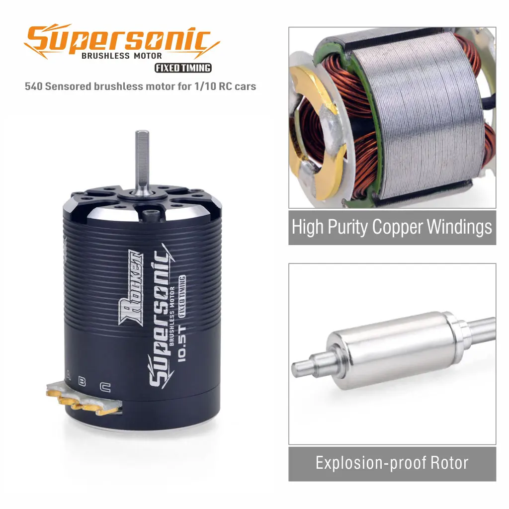 Rocket Supersonic 540 4.5T 5.5T 6.5T 8.5T 10.5T 13.5T 17.5T 21.5T Sensored Brushless Motor for Modified Spec Stock 1/10 RC Car