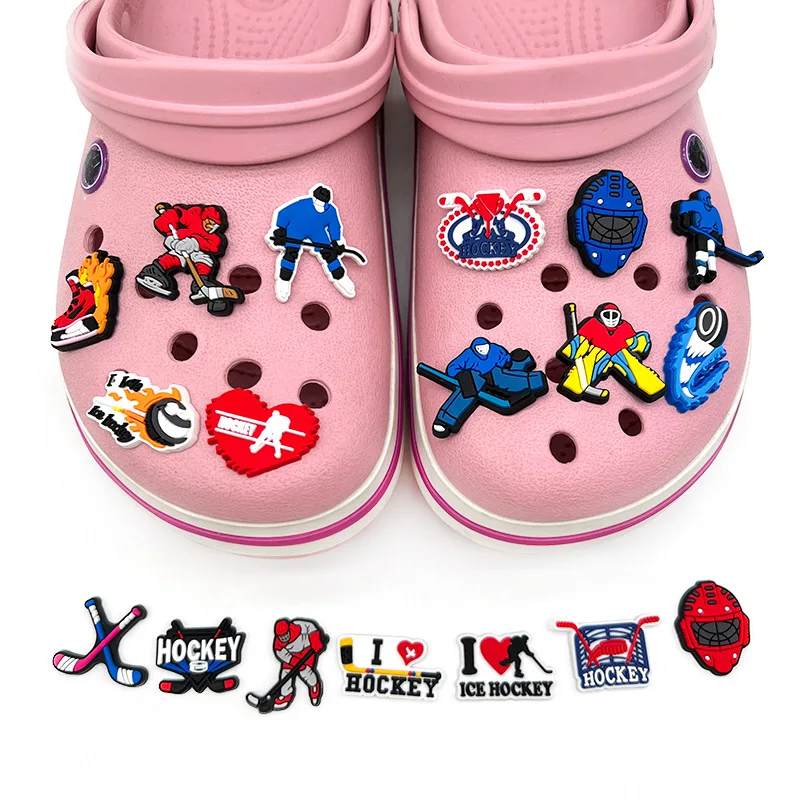 45 piezas de dijes para zapatos de hockey, dijes de hockey para zapatos, pulseras, sandalias y pulseras, regalos para niños, adolescentes y adultos