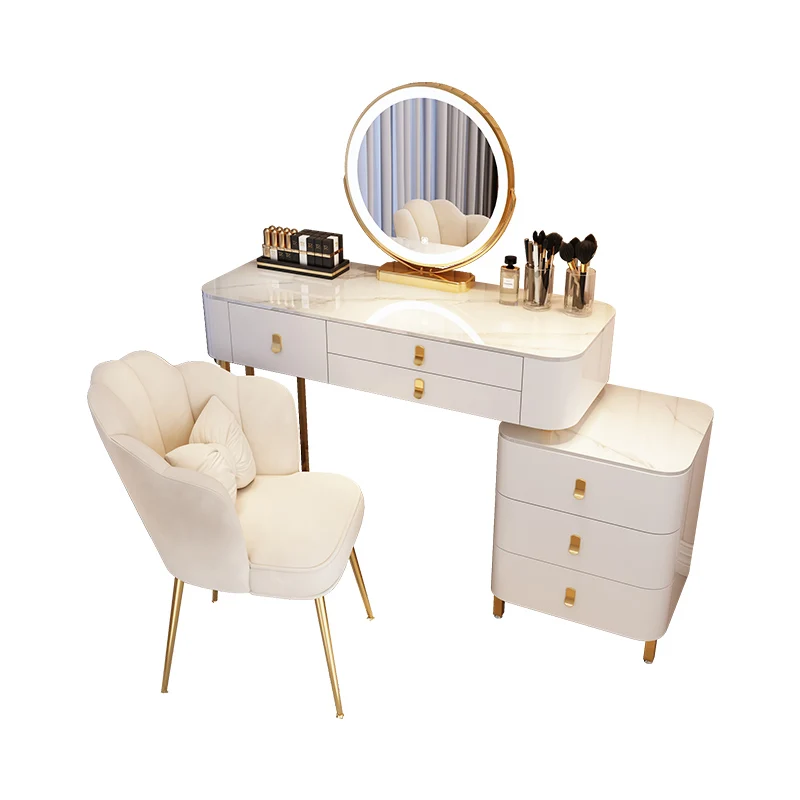 Organisateurs de table en élasthanne nordique de luxe, rangement de maquillage pour filles, meubles de chambre à coucher modernes