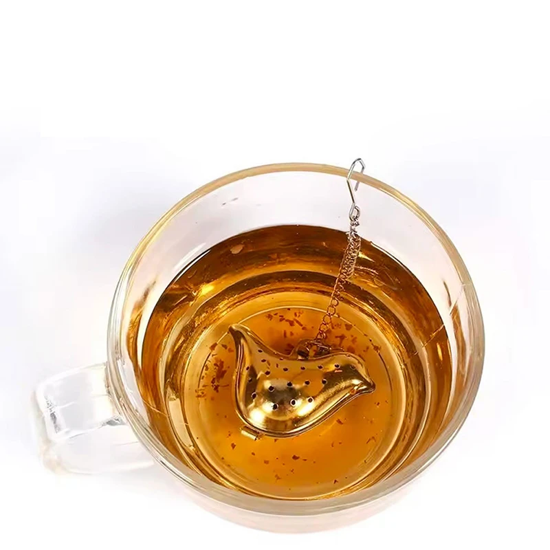Bird Shell Duck Teapot Design Stainless Steel Tea Infuser Teapot Tray Spice Tea Strainer Herbal Filter Teaware Accessories