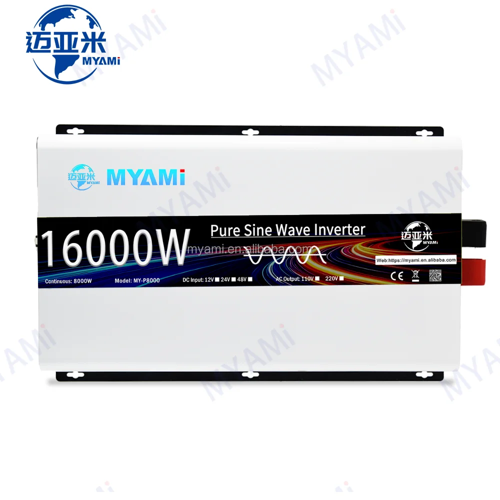

MYAMi 24V 48V to 110V 220V AC 8000W 16000W Pure Sine Wave Dual Output Off-grid Solar Car Inverter Converters for Home Appliance