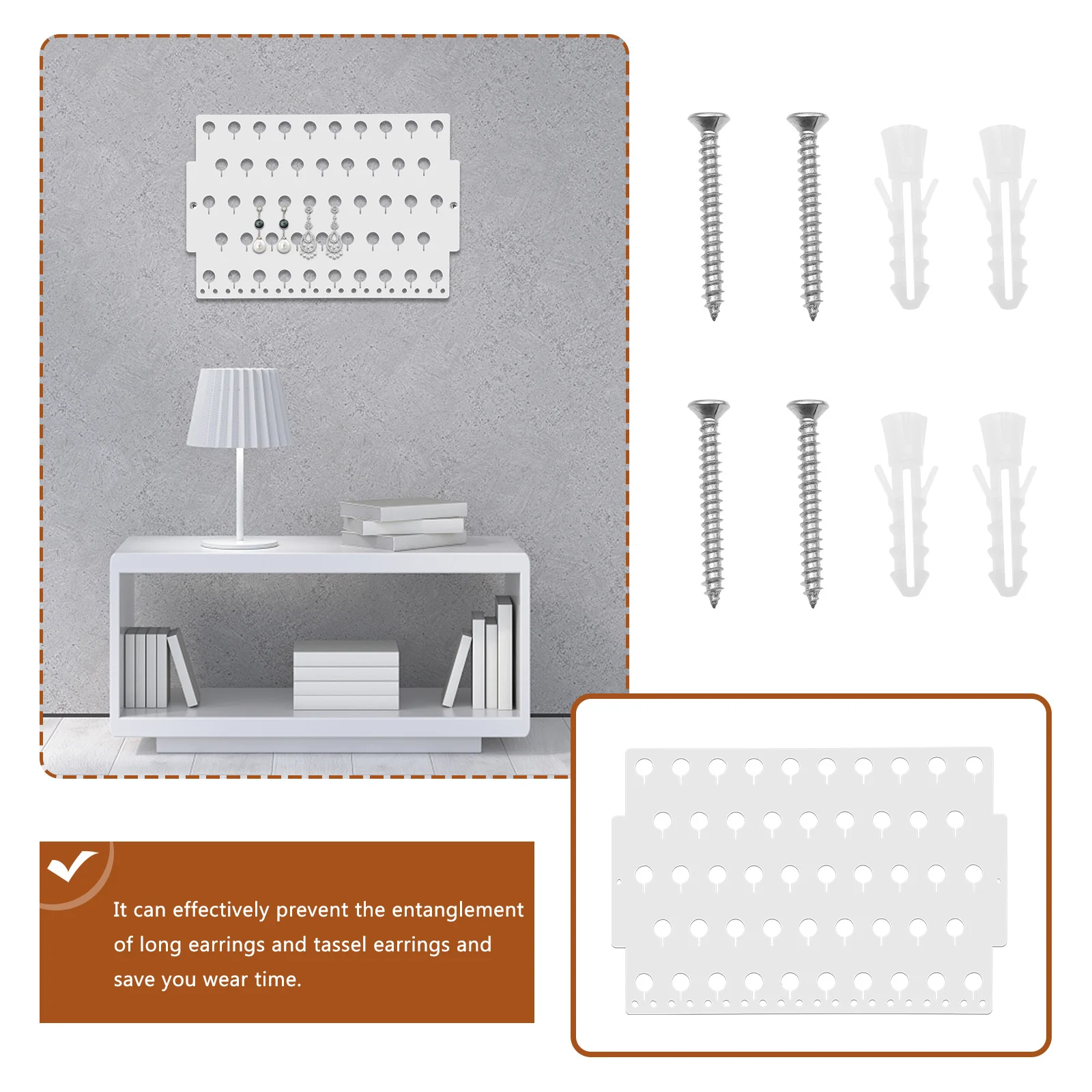 1 قطعة تخزين القرط الاكريليك شنت حامل عرض المجوهرات المنظم للأقراط الطويلة شرابات ديكور غرفة نوم