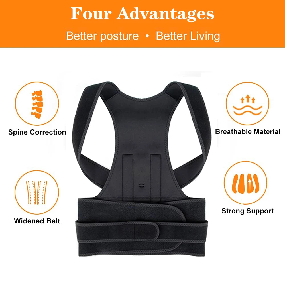 Adjustable Full Back Posture Corrector Neck Shoulder Waist Support Straightener Hunchback Corrector Men Women Kyphosis Scoliosis